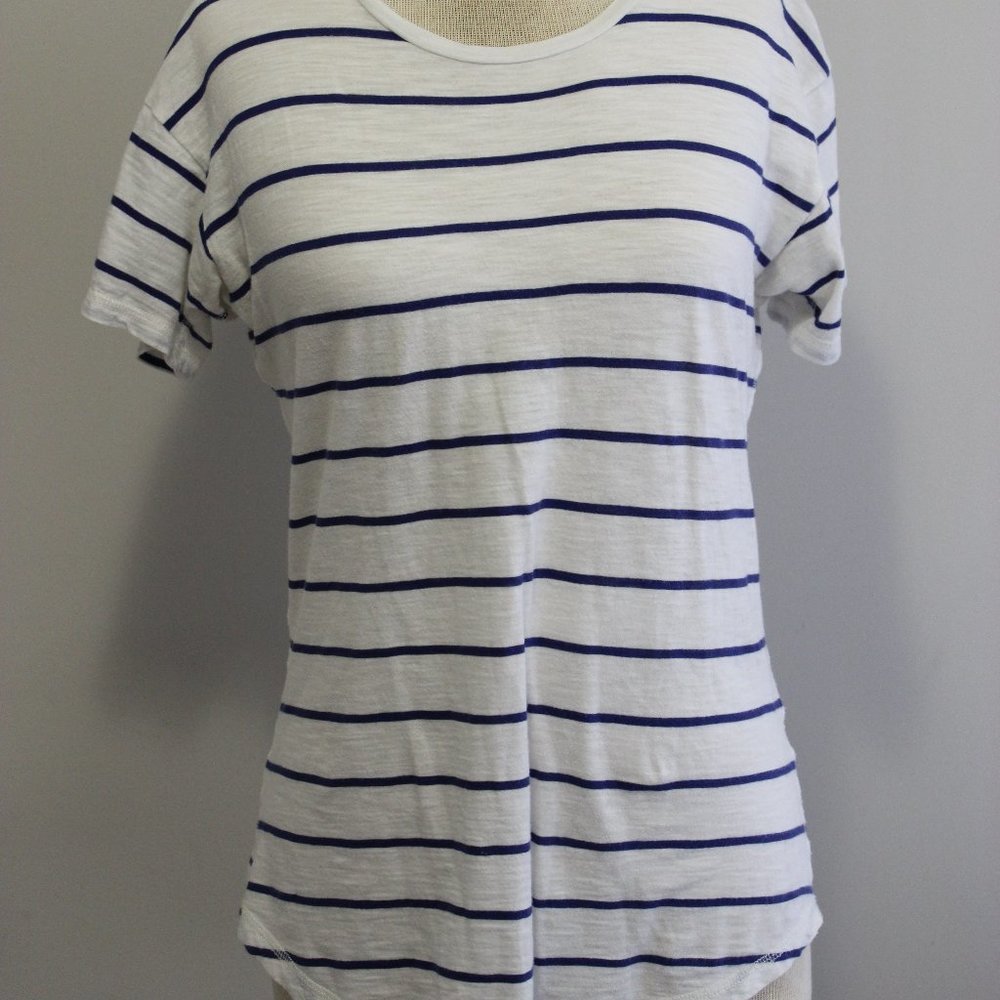 Madewell Navy & White Striped Cotton Tee